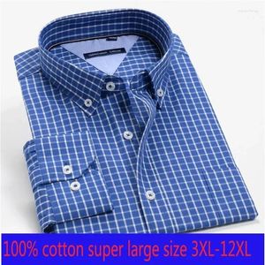 Men's Dress Shirts Arrival Spring Autumn Men Formal Extra Large Cotton Long Sleeve High Quality Plus Size 3XL-7XL 8XL 9XL 10XL 12XL