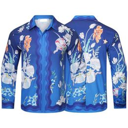 Heren -jurken Shirts herfst/winter 22 NIEUW CASA Digitale patroon Alfabetafdruk Lange mouwhemdheren en damesmode losse plevier m dhy4h