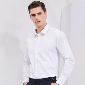 Camisas de vestir para hombre Camisa blanca de fibra de bambú para hombre Camisa de manga larga de ajuste regular Camisas sociales de negocios formales Tallas grandes 8XL 7XL 6XL 5XL