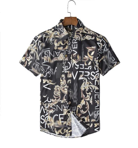 Chemises Habillées pour Hommes bberry 4 Styles Chemises Pour Hommes Hawaii Lettre Impression Designer Chemise Slim Fit Hommes Mode À Manches Longues Casual Homme Vêtements M-3XL # 33