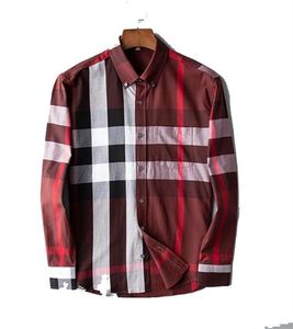 Herenkleding Shirts BBERRY POLKA DOT Heren Designer Shirt Herfst Lange Mouw Casual Mens DRES Hot Style Homme Kleding M-3XL # 22
