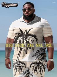 Chemises habillées pour hommes Biggmans Fashion Big and Tall Tower pour Summer Beach Vêtements Short - Sports de loisirs Sleeved Man Plus taille