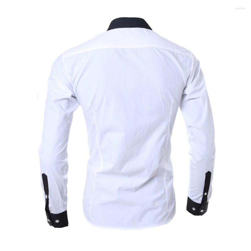 Heren -jurk shirts blouse top mannen opstaan klassiek collared formeel vier seizoen lange mouw moderne premium slank
