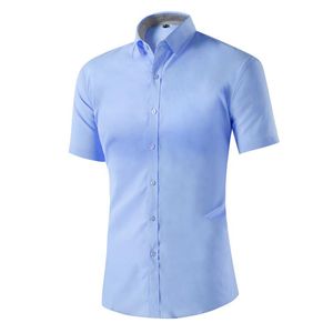 Chemises habillées pour hommes marque à manches courtes hommes décontracté solide mâle M-4XL vente directe d'usine en gros 2023 été grande Promotion