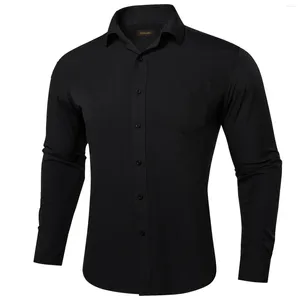 Chemises de robe pour hommes Business Polyester Coton Coton Longue Black Blanc Bleu Bleu rouge Solide Top Formal Tops