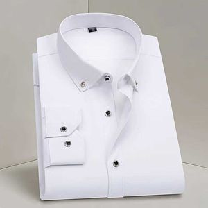 Chemises de robes pour hommes chemises pour hommes couleurs solides longues couleurs stimulantes Business mince sans blanc chemisier chemisier vêtements masculins d240507