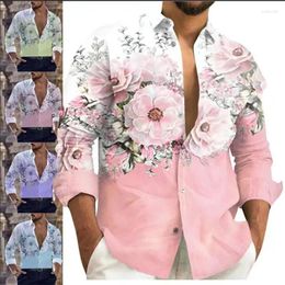 Chemises habillées pour hommes Camisa de Primavera y Otono para Hombre Floral Manga Larga Festival Bodas alto Lujo Talla Grande S - 6xl