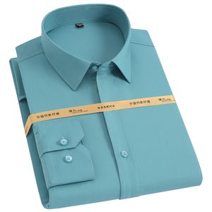 Chemises habillées pour hommes à manches longues décontractées en bambou à manches longues sans poche Office officiel d'activité formelle Easy Care Shirt 230216