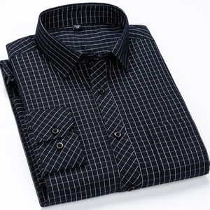 Chemises habillées pour hommes Chemise de bureau social classique à carreaux / à rayures Coupe standard Poche plaquée à manches longues Formel Business Basic 230216