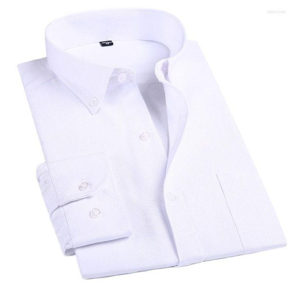 Chemises habillées pour hommes Conception de bouton de col respirant confortable Chemise à manches longues décontractée à manches longues Oxford pour hommes