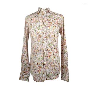 Chemises habillées pour hommes sur mesure sur mesure sur mesure d'affaires formelle de mariage Ware Hawaiian Slim Fit Casual Blouse Rose Coton Paisley Floral