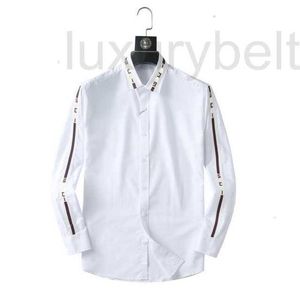 Chemises habillées pour hommes Chemise de créateur de luxe T-shirt en soie mince à manches longues Vêtements d'affaires décontractés Marque à carreaux 17 couleur M-4XL BURR 12 0TXP