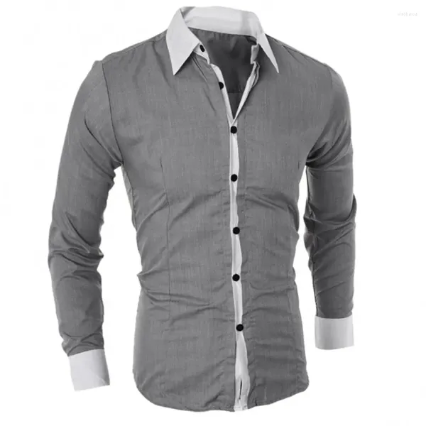 Camisas de vestir para hombres Moda Personalidad de negocios Casual Camisa de manga larga delgada Blusa superior Diseñador masculino Chemise Homme