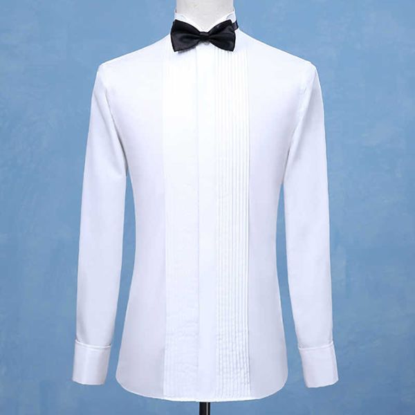 Camisas de vestir para hombres Moda Novio Esmoquin Camisas Mejor hombre Padrinos de boda Blanco Negro Rojo Hombres Camisas de boda Ocasión formal Camisas para hombres Cuello con punta de ala P230427