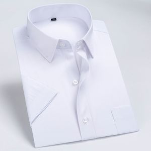 Chemises habillées pour hommes Mode Hommes Chemise à manches courtes Couleur unie Formelle Affaires Doux StandardFit Été Travail Tops Smart Casual 230628