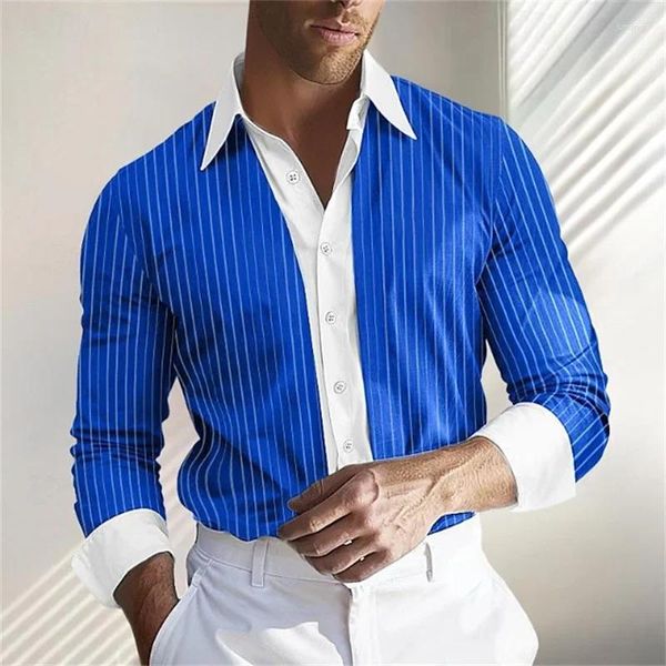 Camisas de vestir para hombres Tops de moda Camiseta a cuadros a cuadros Botón de camisa Botón estilo suave y cómodo talla grande