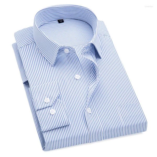 Chemises habillées pour hommes pour hommes S à 8xl formelles rayées à manches longues sans repassage chemise arabe coupe ajustée