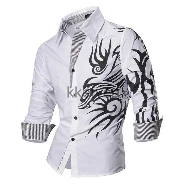 Camisas de vestir para hombres Jeansian Vestido de moda para hombres Camisas casuales Botón abajo Diseñador de manga larga Z001 White2 J231215