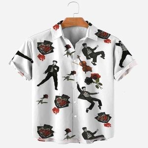 Camisas de vestir para hombres Camisa de manga corta King 3D All Over Printed Hawaiian para hombres y mujeres Casual Unisex 230629