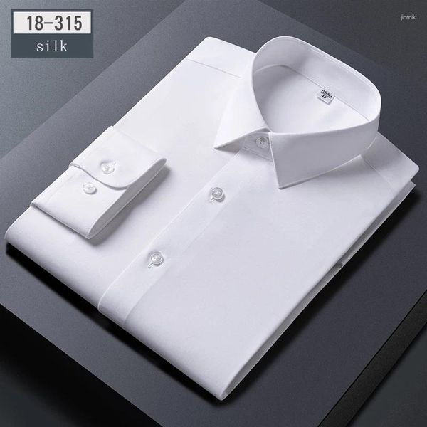 Camisetas de vestir para hombres Luxury Hight-Qulity Silkworm lleno para hombres Camisa delgada Formal Camisa de manga larga