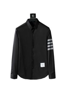 Camisas de vestir para hombres Diseñadores de lujo Camisa de vestir Ropa para hombre Sociedad de moda Hombres negros Color sólido Negocios Casual para hombre Manga larga