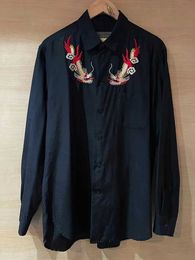 Chemises de robe masculine Mamelicce Original Design Double Dragon broderie Col de collier à trois couches