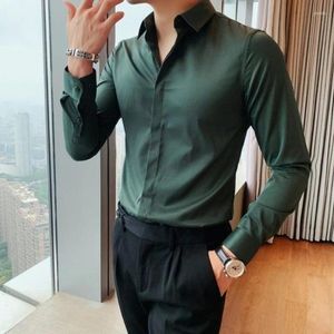 Heren dis shirts man shirt gewoon zakelijk groen voor mannen merk slanke fit originele xxl dingen met mouwen elegante zomer