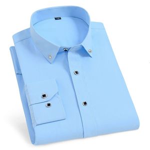 Hommes chemises habillées hommes français boutons de manchette rayures à manches longues décontracté mâle marque Slim Fit manchette 230216