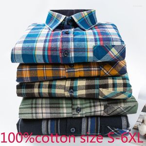 Heren jurts heren aankomst herfst herfst katoen met lange mouwen smart casual flanel plaid grote dikke plus size s m l xl 2xl 3xl 4xl