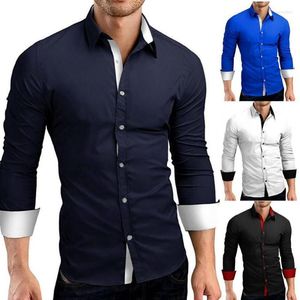 Heren jurts shirts heren shirt contrast kleur kleur met één borsten met een borte kraag heldere lente voor werklui's VERE22