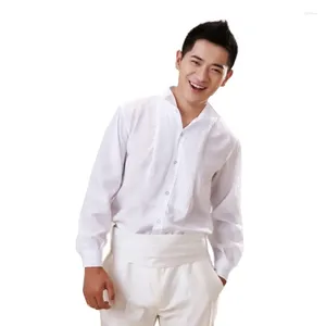Chemises de robe masculine chemise blanc couleur homme formel businel performance mâle smoking smène de mariage stade tops vêtements