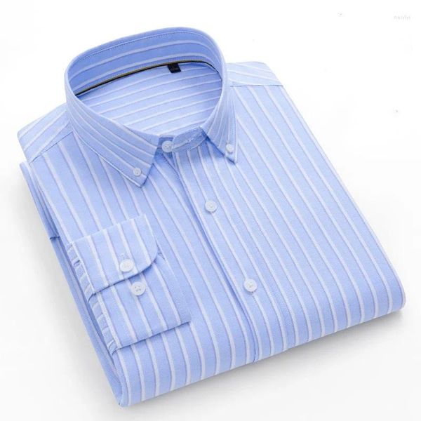 Chemises habillées pour hommes 100 coton de haute qualité avec pocke à plaid oxford chemise à manches longues pour les vêtements pour hommes