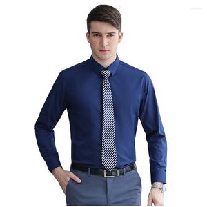 Chemises habillées pour hommes Chemise formelle d'affaires pour hommes Blanc Bleu Noir Manches longues pour porter Bureau Vendeurs BlouseMen Vere22