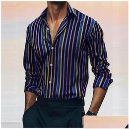 Chemises habillées pour hommes pour hommes, lignes à plaid à rayures décontractées sont douces et confortables 2024 Spring Summer Button Fashion Design Drop Livrot AP OTZDL