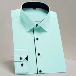 Chemises habillées pour hommes Mens classiques Long Sled Solid Basic Dress Shirts confortable Business semi-formel Social Standard-Fit Easy Care Office Shirt D240507