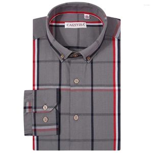 Overhemden voor heren Katoenen geruit overhemd met lange mouwen voor heren Geen zak Stijlvol Casual Comfortabel Standaard pasvorm Gingham Plaid Mannelijke button-down