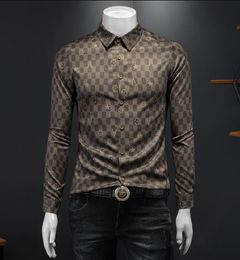 Chemises habillées pour hommes Chemise de créateur pour hommes Automne Manches longues Casual Hommes Dres Style chaud Homme Vêtements