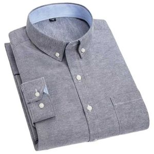 Chemises habillées pour hommes Homme Oxford Sled Sled Slewing Striped Casual Shirt Pocket Pocket Pocket régulier Cold-Down Collier épais Shirts blancs D240507