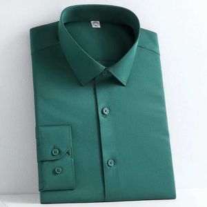 Chemises de robe masculine pour hommes en soie et chemise de robe à couches longues semi-formelle sans chemises à rides standard pour les activités commerciales D240507