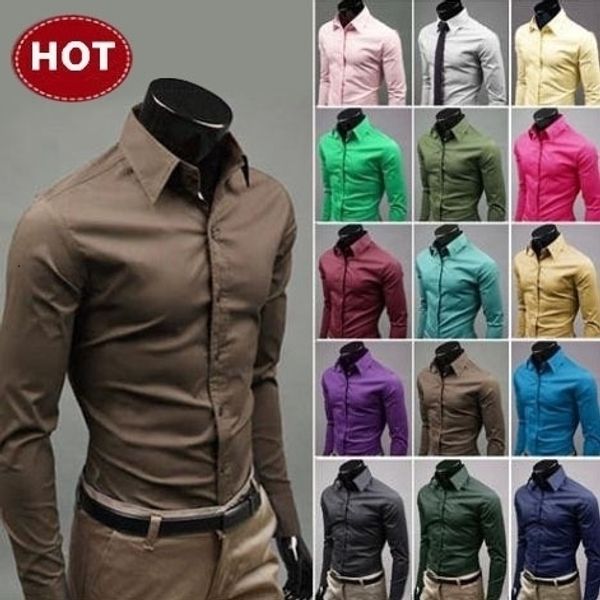 Chemises habillées pour hommes Coupe ajustée Unique Décolleté Robe élégante Manches longues Chemises décontractées Chemise pour hommes Camisa Camisas Masculina Col rabattu 230517