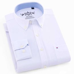 Camisas de vestir para hombres para hombres elegante mezcla de algodón camisa sólida formal estallido transpirable botón de ajuste normal