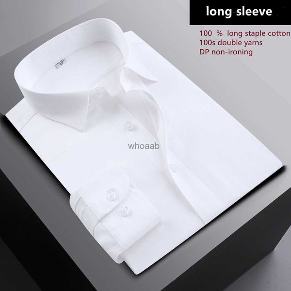 Camisas de vestir para hombres Naizaiga 100 algodón 100s hilo camisas para hombres camisas para hombres ropa de negocios de algodón sin planchar blanco LH8 YQ230926