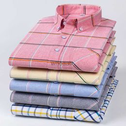 Men's Dress Shirts Nouveau 100% coton S ~ 6XL Oxford chemises pour hommes à manches longues Plaid affaires décontracté doux chemises habillées sociales coupe régulière chemise masculine YQ230926