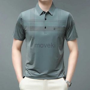 Chemises habillées pour hommes New Mens Business Casual Polo à manches courtes lisses et résistantes à la ride Top confortable D240427
