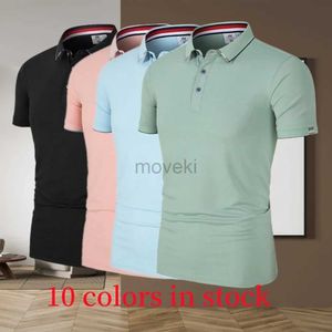 Chemises de robe masculines Nouveaux hommes Polo Polo T-shirt à manches courtes Business haut de gamme Casual Wear confortable Fabric Souffable Summer Top D240427