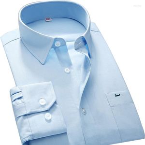 Chemises habillées pour hommes Plus grande taille 8XL 7XL 6XL chemise à manches longues pour hommes décontracté couleur unie Routine Fit Design Business Male Social