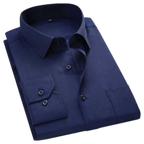 Chemises habillées pour hommes grande taille 8XL 7XL coupe ajustée hommes affaires décontracté chemise à manches longues classique blanc noir bleu foncé mâle chemises habillées sociales YQ230926