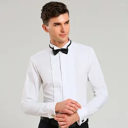 Chemises habillées pour hommes plus taille 6xl luxe à manches longues de mariage à manches longues