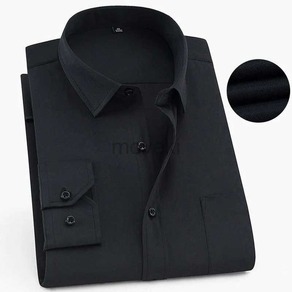 Chemises habillées pour hommes plus taille 9xl 8xl 7xl Business Casual Long Manched Shirt classique de robe sociale masculine à rayures Tuxedo Shirts Blue Purple D240427