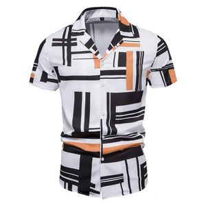 Heren Overhemden Prinet Casual Voor Mannen Zomer Mode Korte Mouw Straat Hip Hop Slim Fit Klassieke Zakelijke Blouse 231212